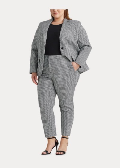 Women's Ralph Lauren Houndstooth Cotton-Blend Pants | 635827YZB